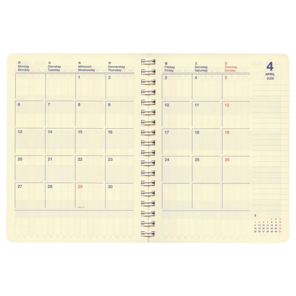 2026年 手帳 10月 ロルバーン ダイアリー ガントチャート アニマル L