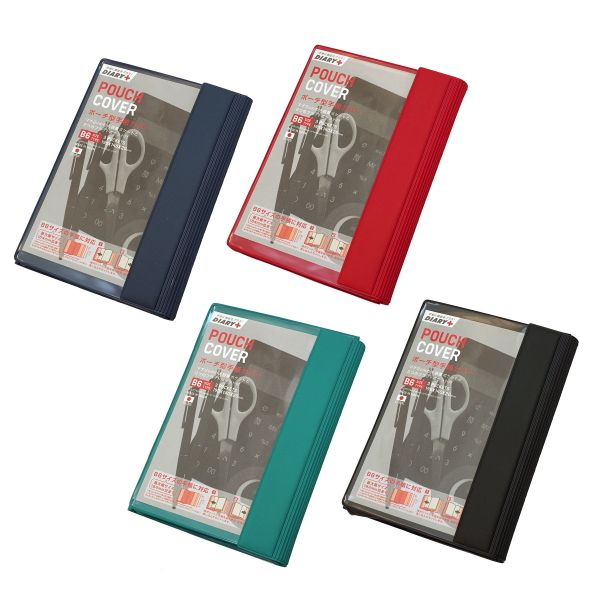 手帳小物 ポーチカバー B6サイズ手帳用 レッド 文房具と文具通販のkdm