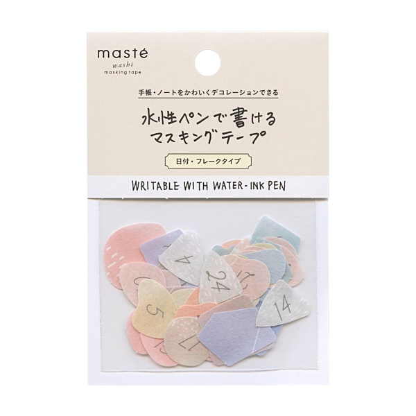 新品】水性ペンで書けるマスキングテープ日付イルミリーペンスタンプ