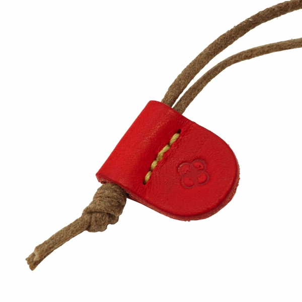 ネックストラップペン差し 本革 赤 文房具と文具通販のkdm