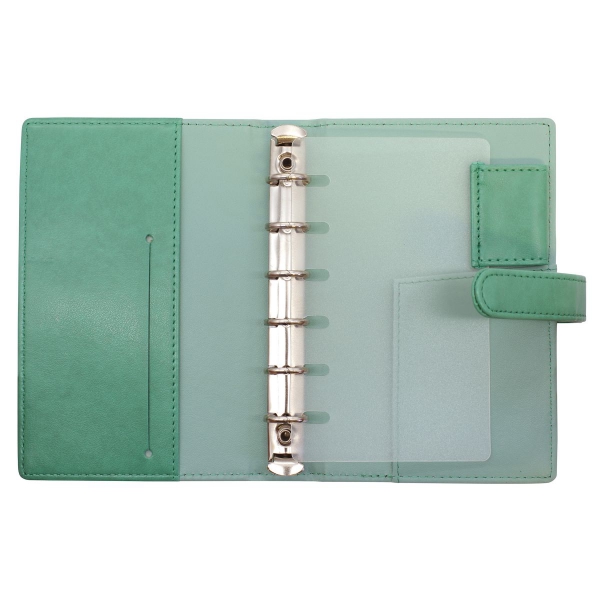 PUレザー ミニ6穴 システム手帳バインダー【ミントグリーン】 : 文房具