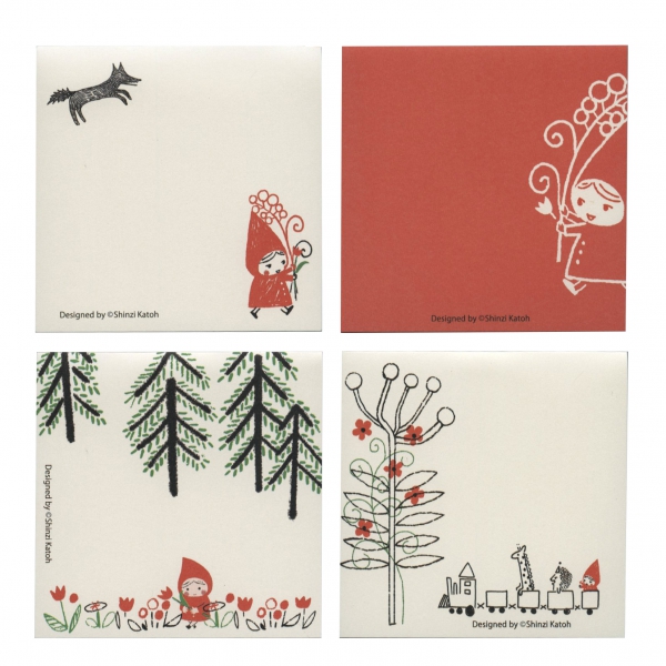 Shinzi Katoh/シンジカトウ ブロックメモ 赤ずきん【花束を】 : 文房具