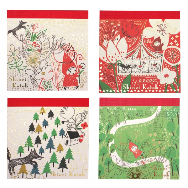 Shinzi Katoh/シンジカトウ ブロックメモ 赤ずきん【花束を】 : 文房具