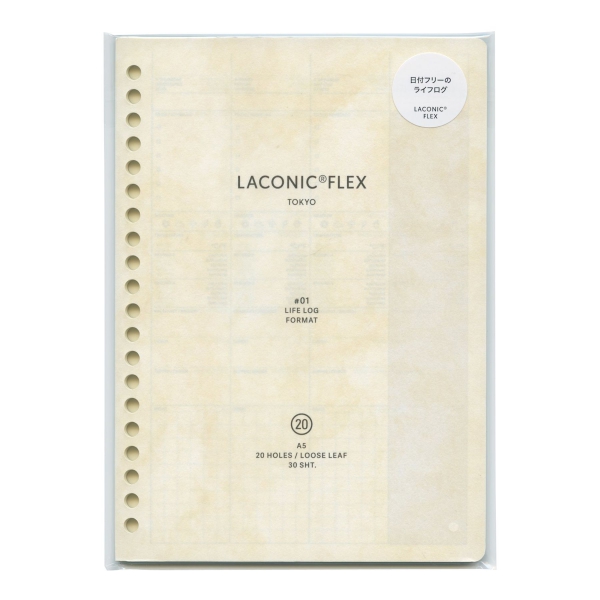 FLEX/フレックス ルーズリーフ 【ライフログ】A5サイズ 20穴用