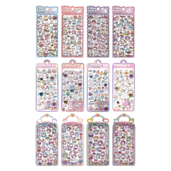 キャンディジェムシール2【スウィートハート】ぷっくり デコ : 文房具