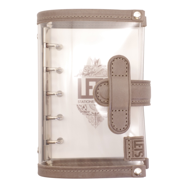 LETS STATIONERY GOODS クリアシステム手帳 ミニ5【mostro/グレージュ