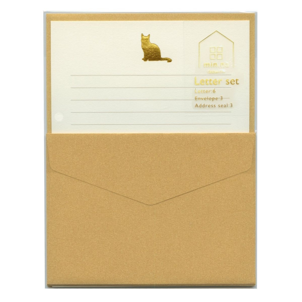 みんなの文具 レターセット【ねこ】手紙 便箋 封筒 かわいい : 文房具