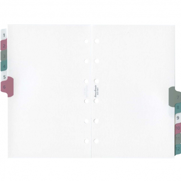 ミニ6穴サイズ インデックス横12山タイプ（12枚）523ー601 システム