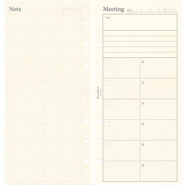 ナローサイズ ミーティング50枚 522-526 システム手帳リフィル