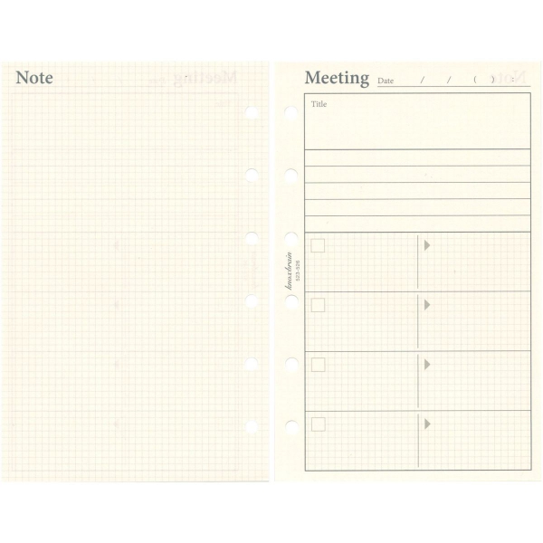 ミニ6穴サイズ ミーティング50枚 523-526 システム手帳リフィル