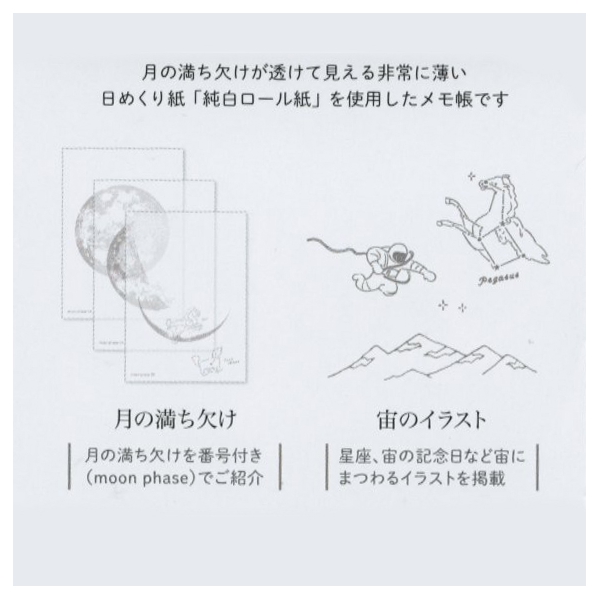 宙(そら)のステーショナリー 宙のメモ【満月】星座 宙の記念日 宇宙