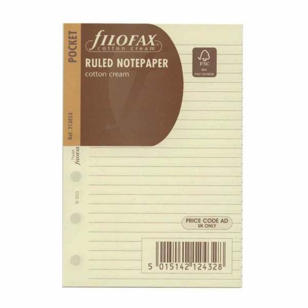 スモールサイズ（ミニ6穴サイズ）横罫メモ【コットンクリーム