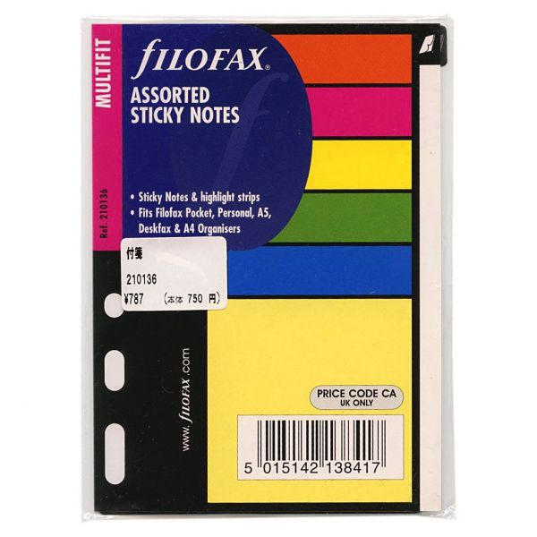 スモールサイズ（ミニ6穴サイズ）付箋 システム手帳リフィル : 文房具