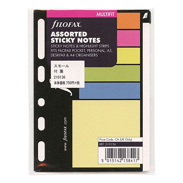 スモールサイズ（ミニ6穴サイズ）付箋 システム手帳リフィル : 文房具