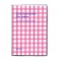 A6 週間ホリゾンタル レフト リネンギンガム【ピンク】