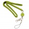 コードリール付き ネックストラップ Collara イタリアンフェイクレザー製【ライトグリーン】